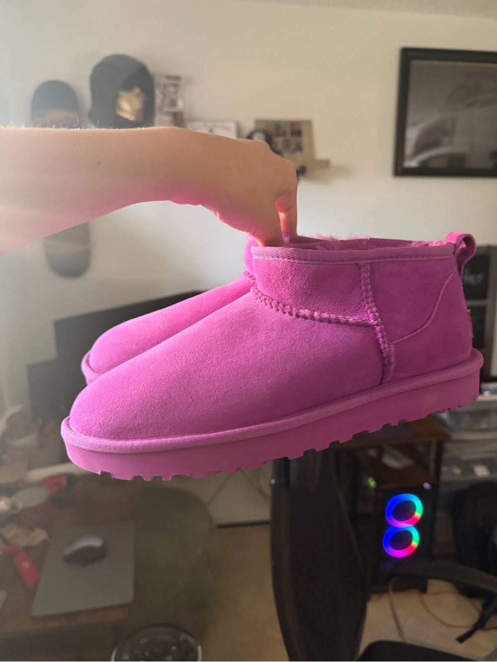 UGG Classic Mini Booties in Vibrant Pink